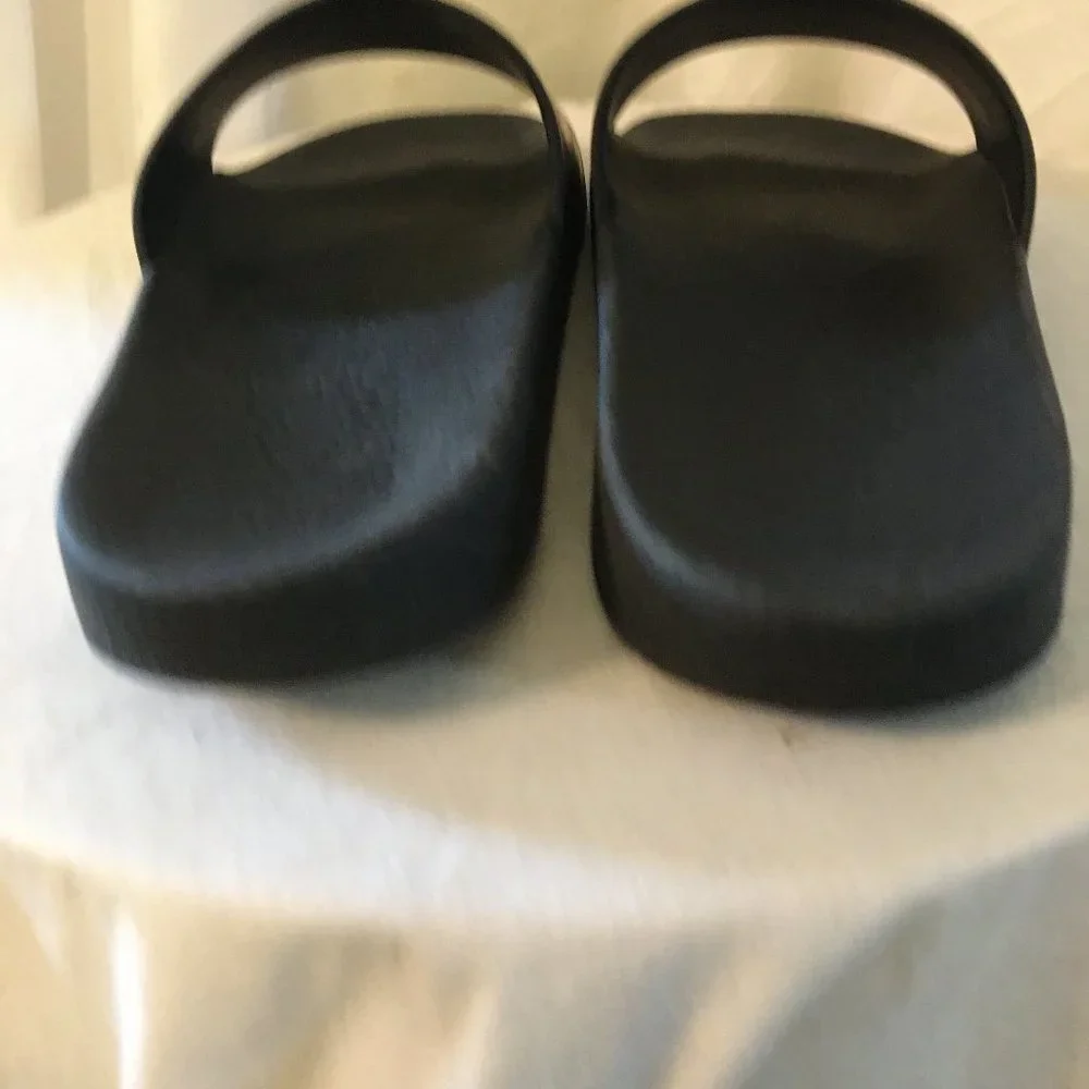 Salvatore Ferragamo Black and Red Slide Sandals